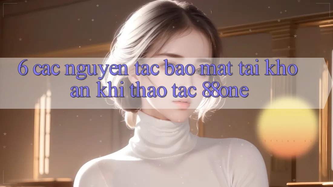 6. Các nguyên tắc bảo mật tài khoản khi thao tác 88one 6. Các nguyên tắc bảo mật tài khoản khi thao tác 88one