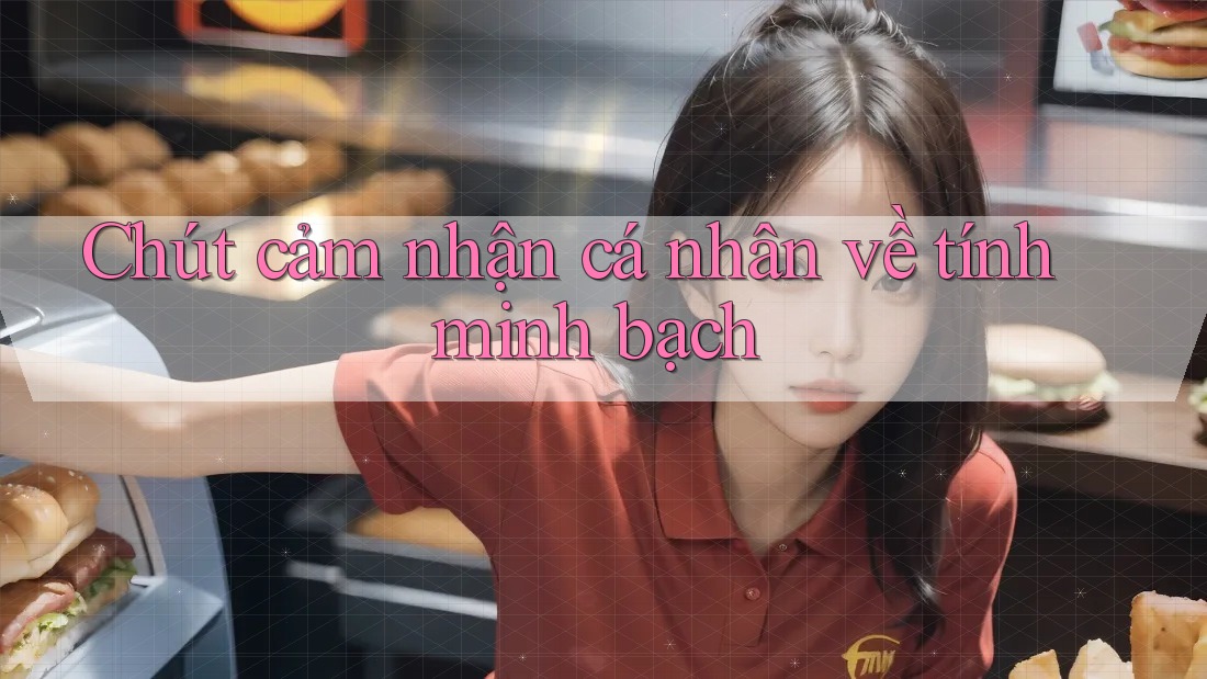 Chút cảm nhận cá nhân về tính minh bạch Chút cảm nhận cá nhân về tính minh bạch